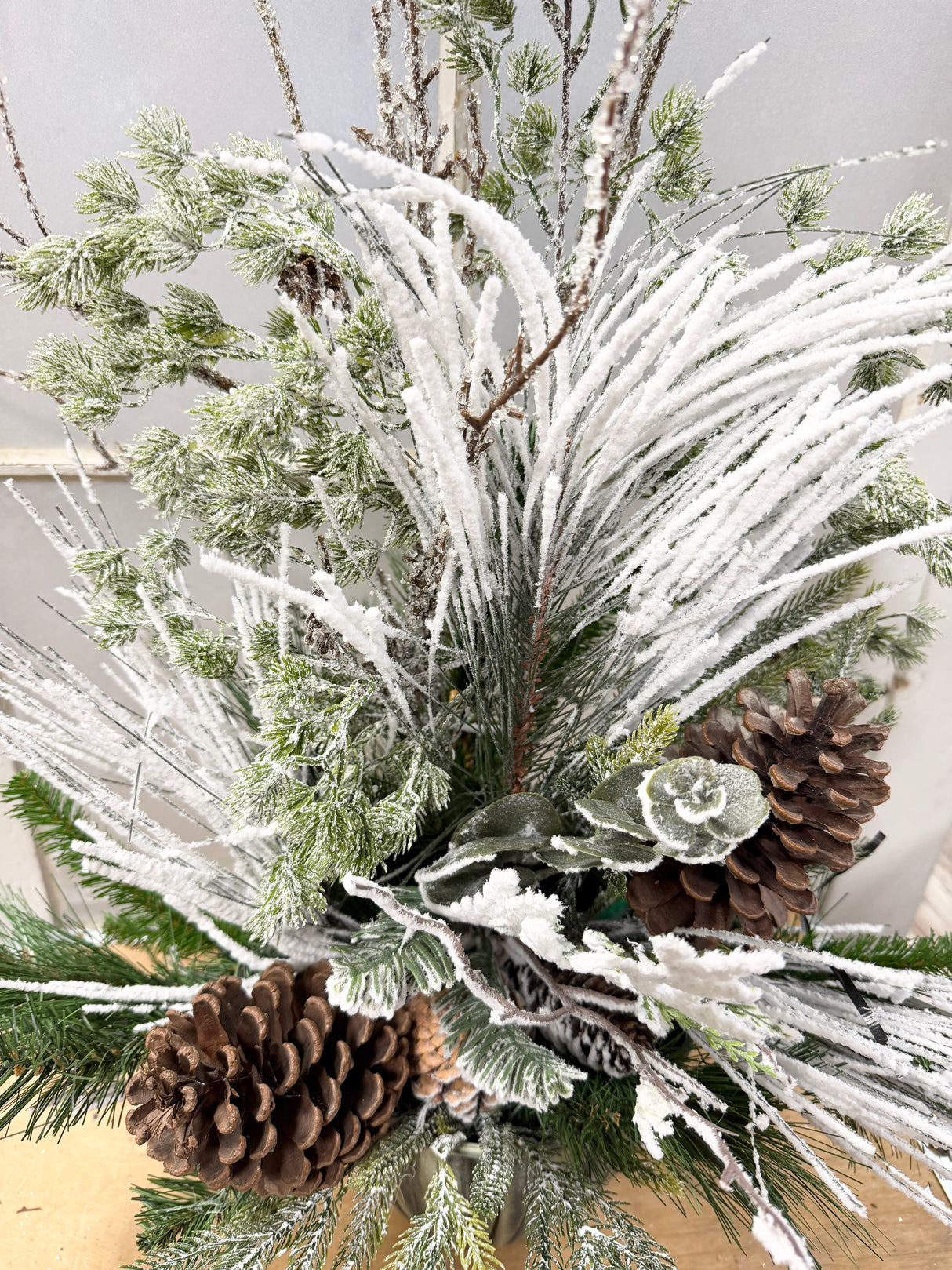 27" Winter Greens Porch Pot