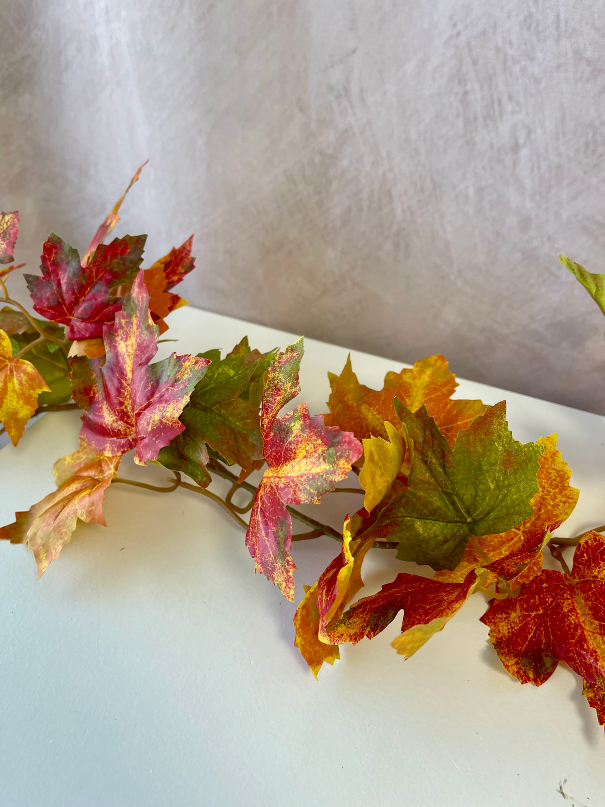 73" Flame Maple Leaf Garland