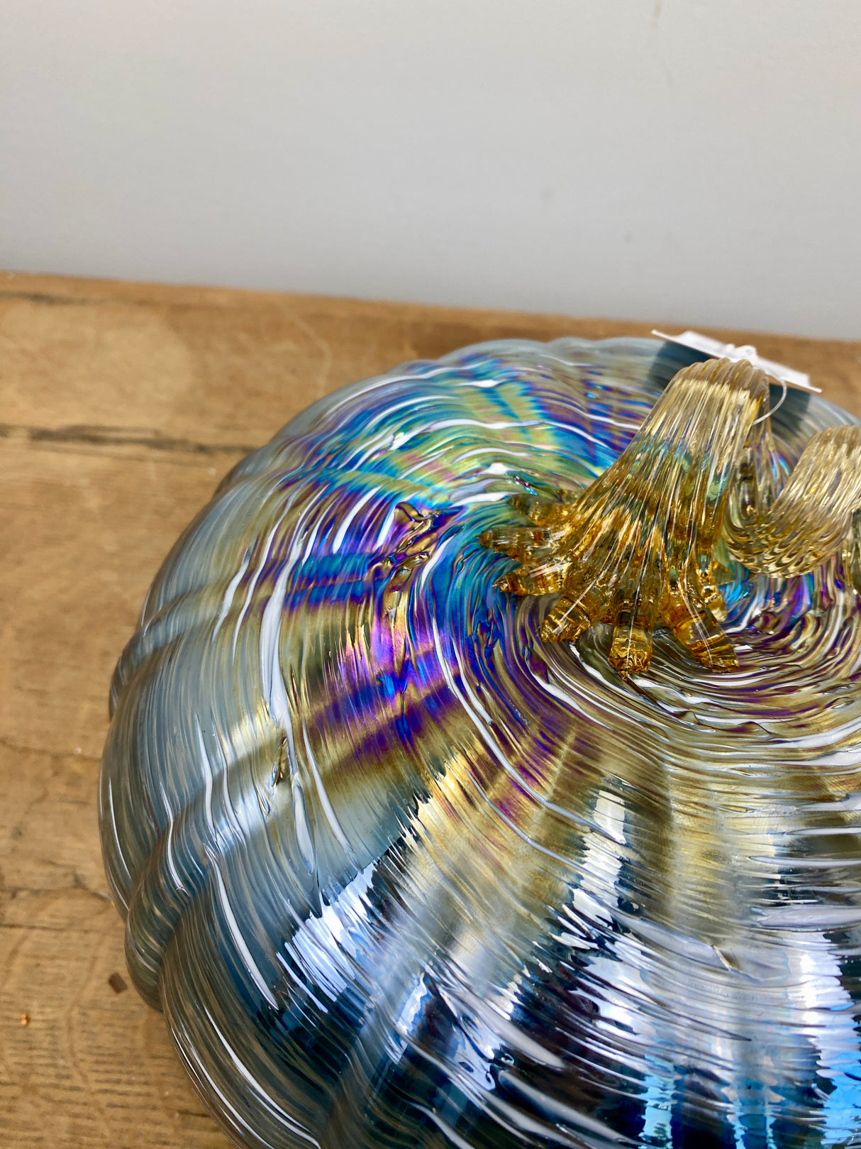 Blue Blown Glass Pumpkin - 4 Sizes