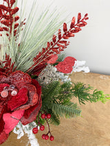 23" Red Velvet Sparkle Centerpiece