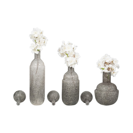 Inga Gray Lidded Glass Bottle -3 Sizes