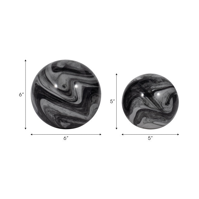 Katrina Gray Swirl Sphere- 2 Sizes