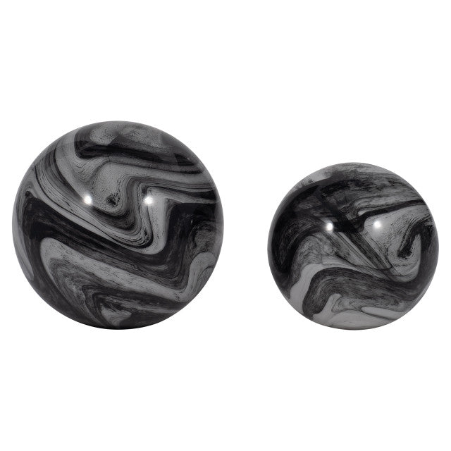 Katrina Gray Swirl Sphere- 2 Sizes