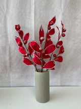 Christmas Spirit Velvet Leaf Stem