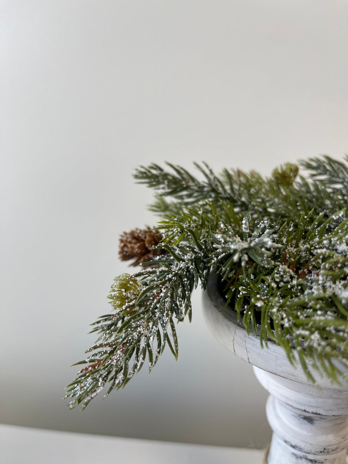 Frosted White Spruce Candle Ring