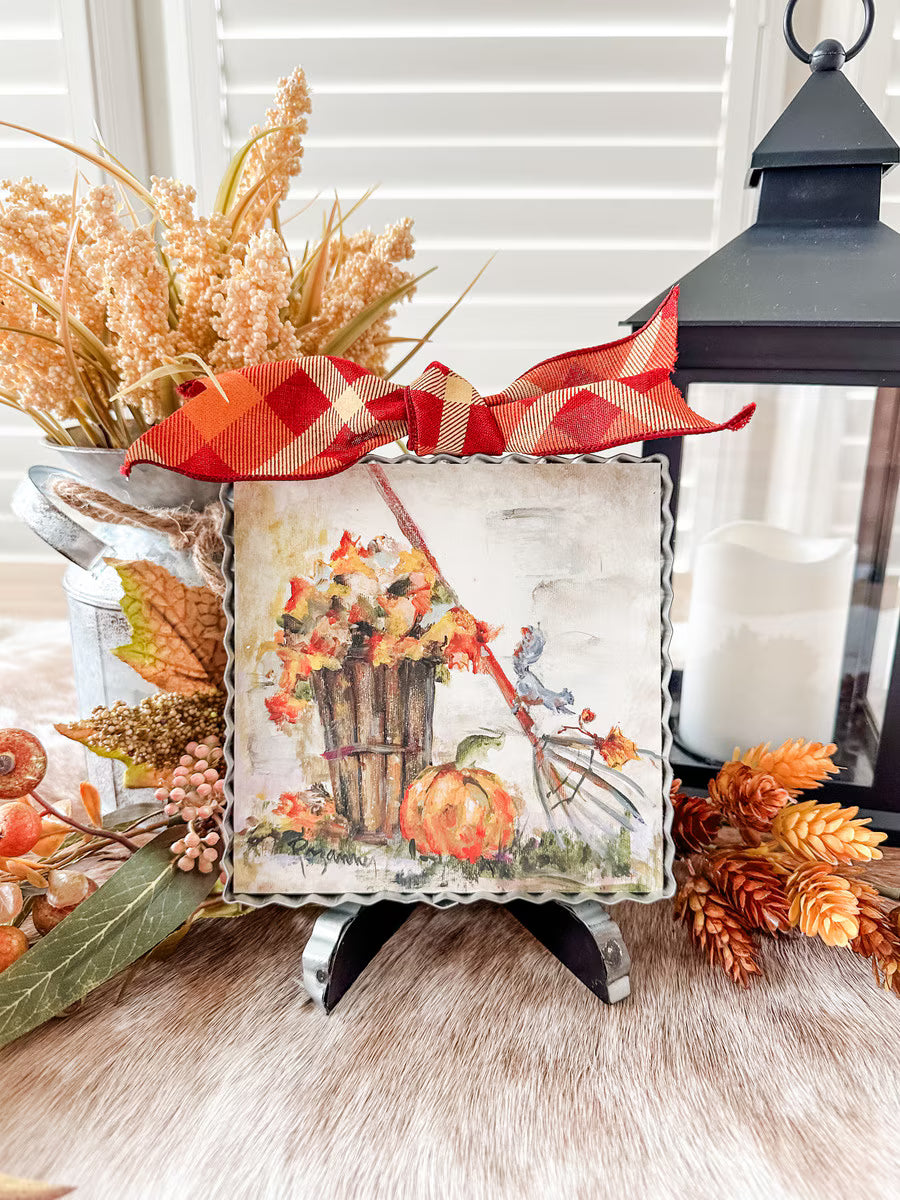 Squirrel In The Leaves Mini Art