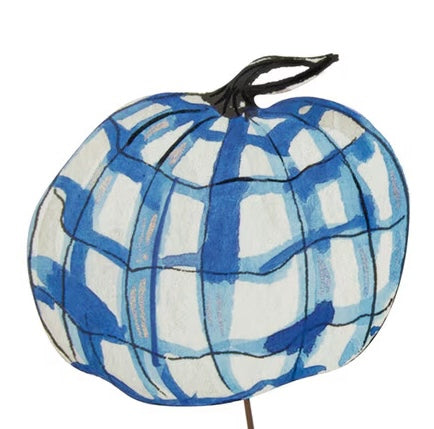 Blue & White Pumpkin Stake - 6 Styles