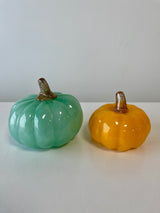 Glass Chalky Matte Pumpkin Set of 2