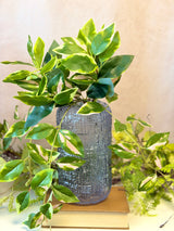 Denim Blue Textured Glass Vase