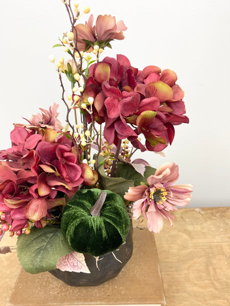 16" Velvet Dawn Hydrangea Centerpiece