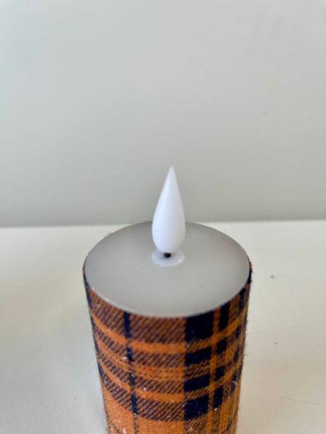 5" Fall Plaid LED Votive Candle