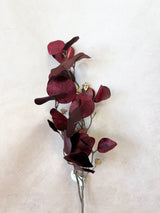 Burgundy Glamour Velvet Eucalyptus Spray