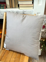Silver Foil Trees & Beaded Snowflakes Velvet Pillow