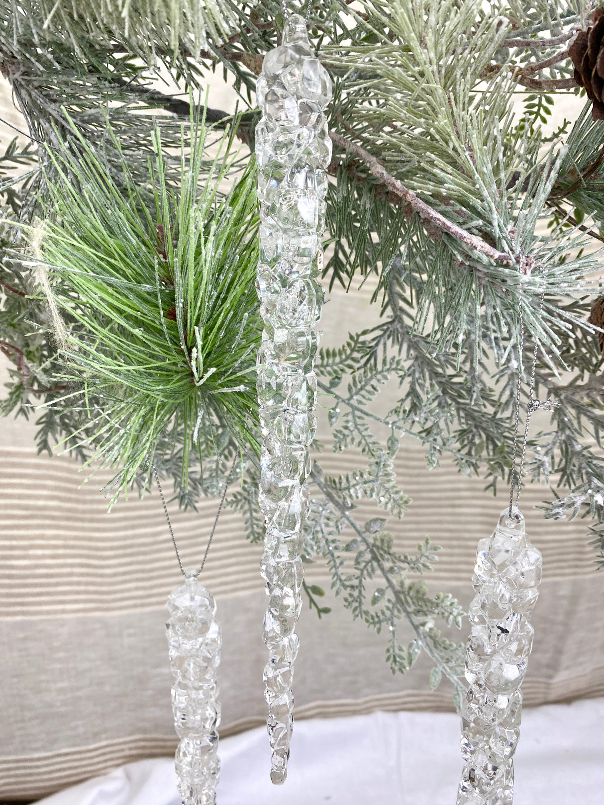 Believe Beaded Icicle Ornament Set