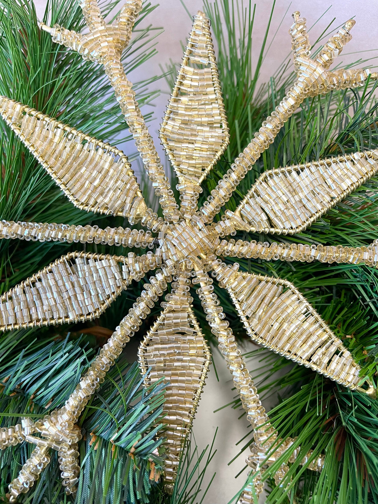 Champagne Fluret Snowflake Ornament