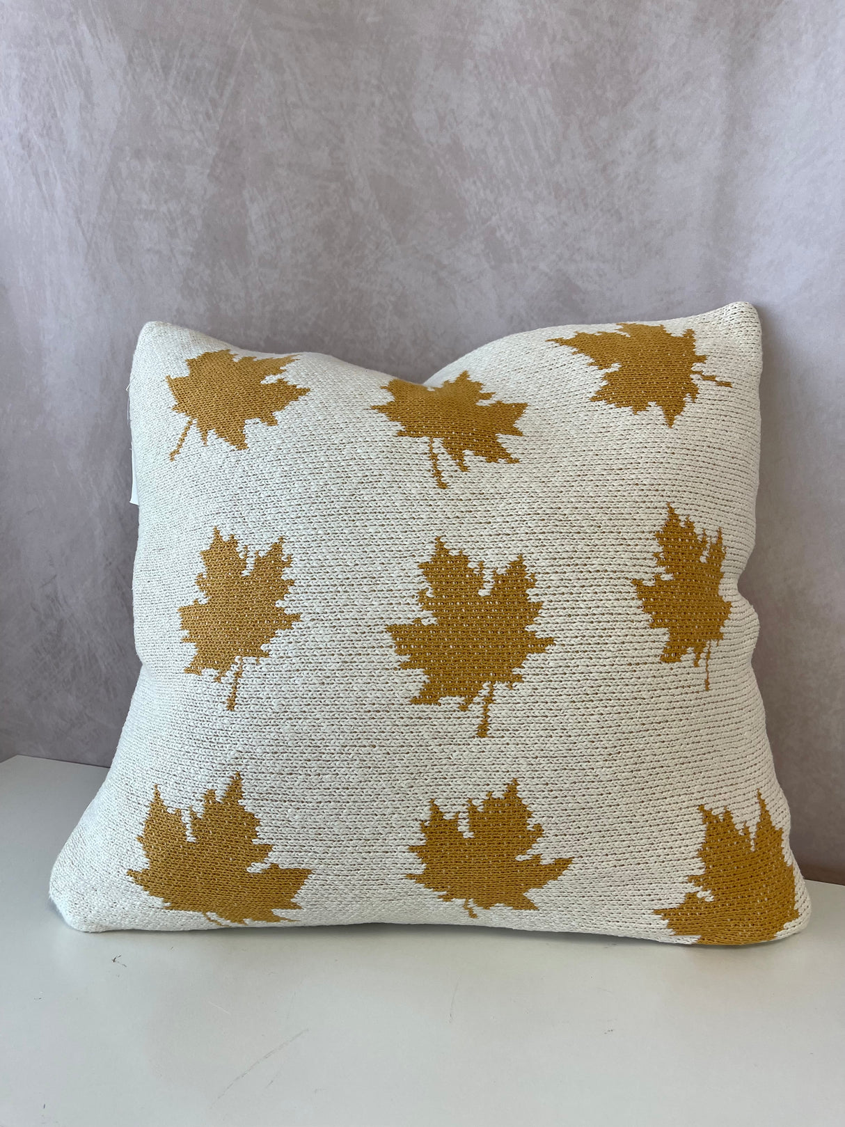 Falling Leaves Knit Pillow