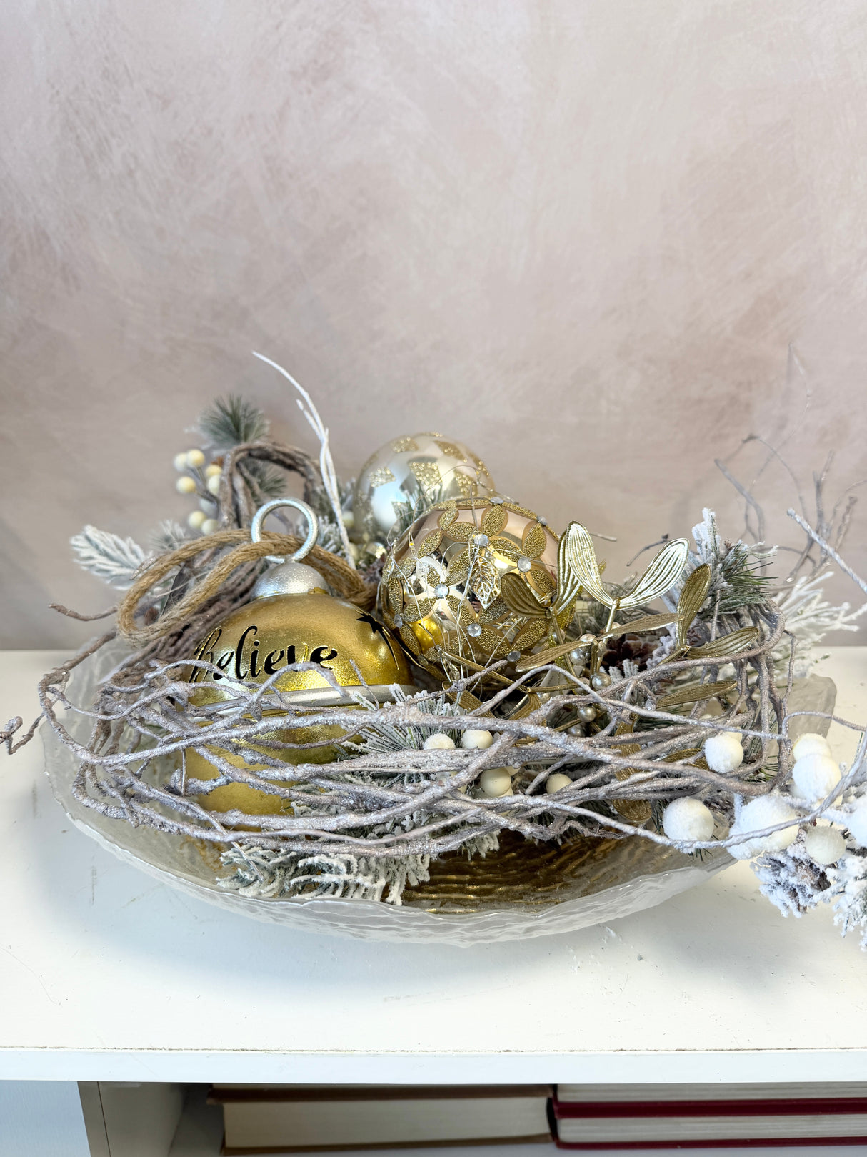 54" Glitter Twig Hanging Spray