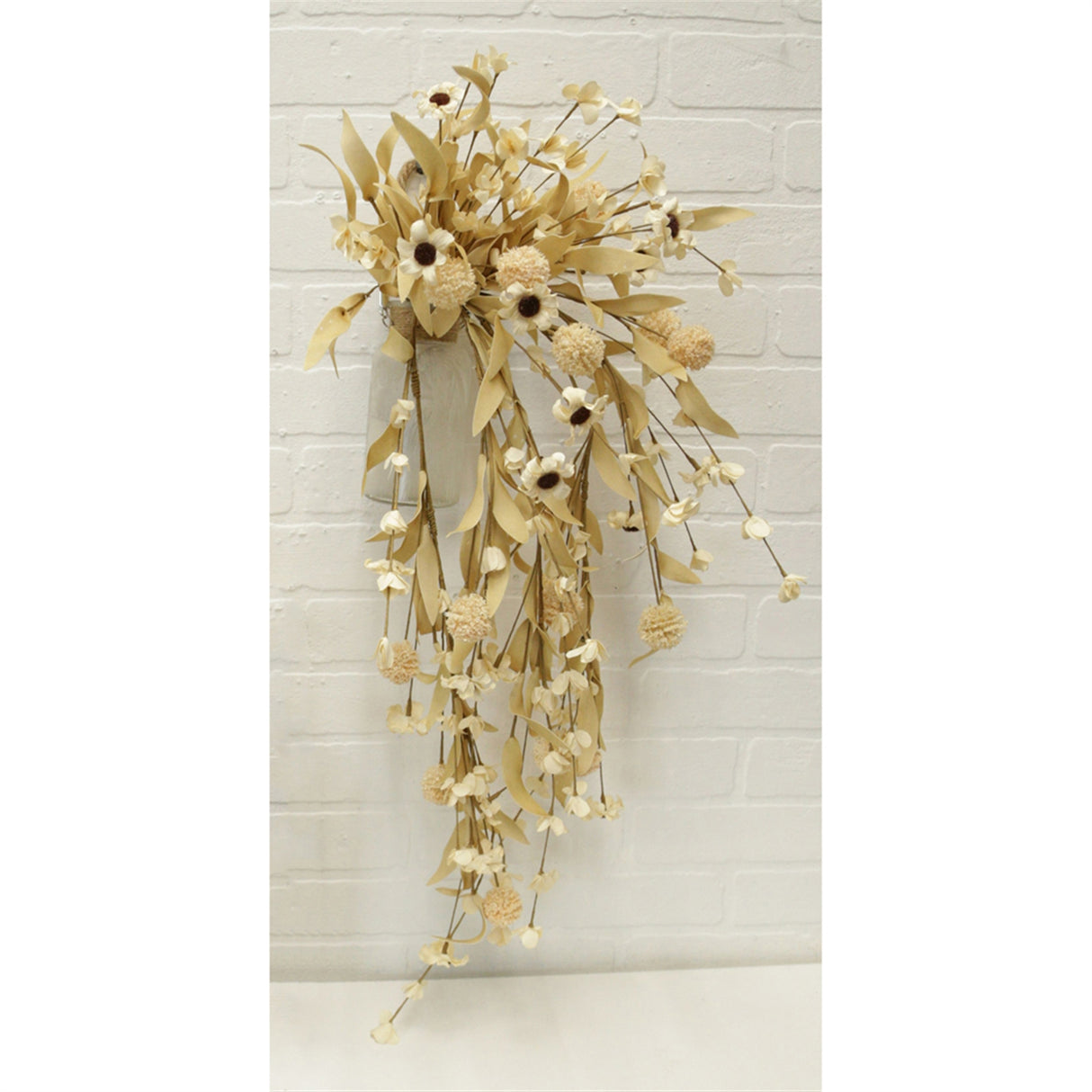 32" Tan Mixed Hydrangea Dripping Stem