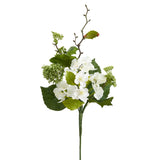 White Hydrangea Snowball Mixed Pick