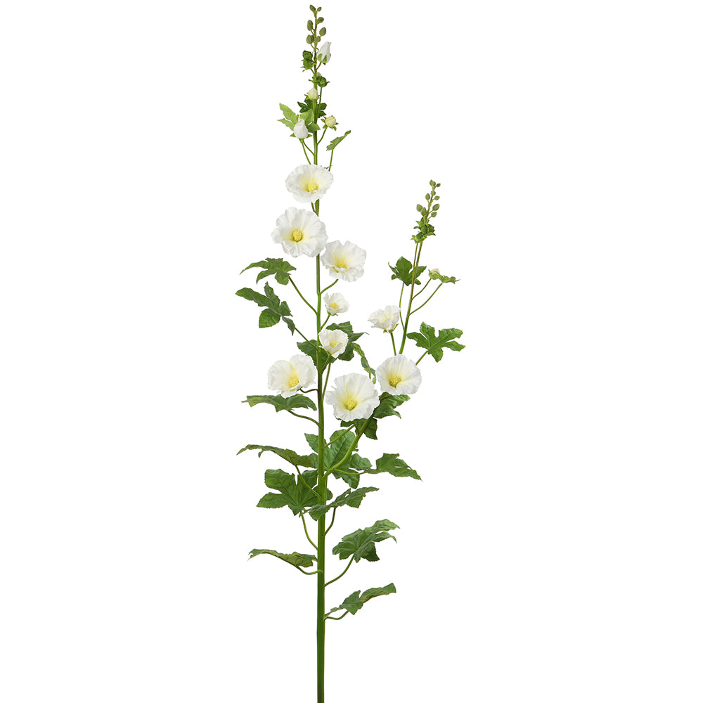 White Jumbo Hollyhock Spray - Pickup Only