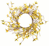 19" Yellow Forsythia Candle Ring