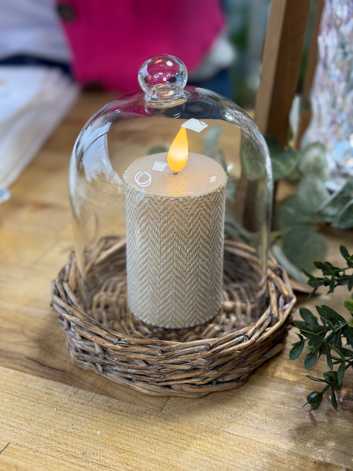 Small Herringbone Votive LED