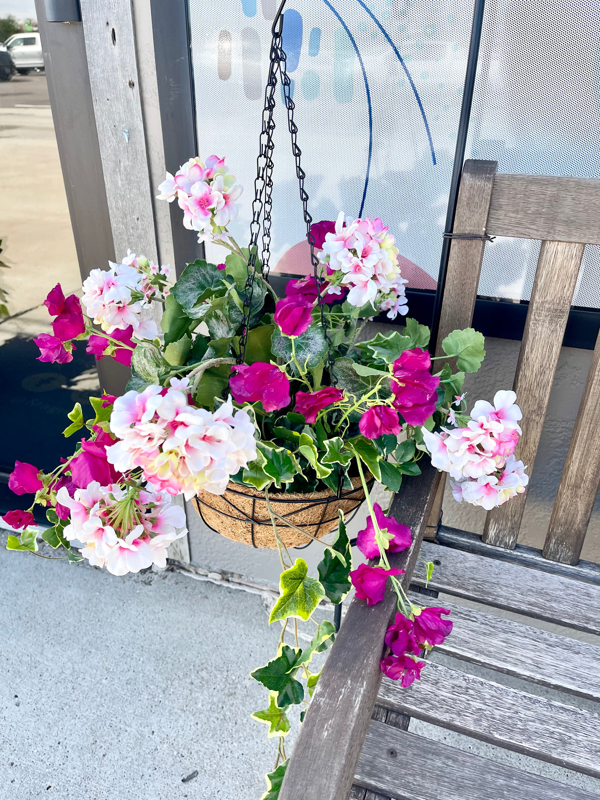21" Pretty in Pink Hanging Basket
