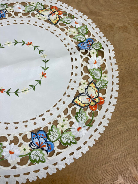 Butterfly Embroidered Circle Table Centerpiece
