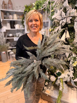 3.5' Frosted Cedar Mantel Swag