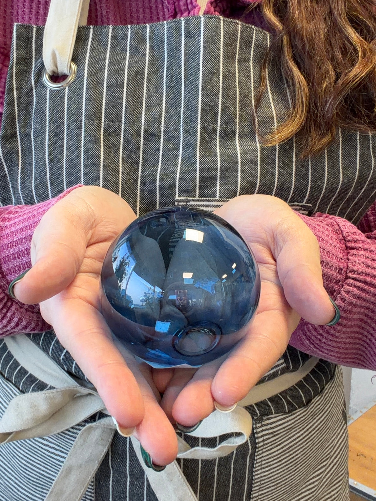 3" Rich Blue Glass Orb