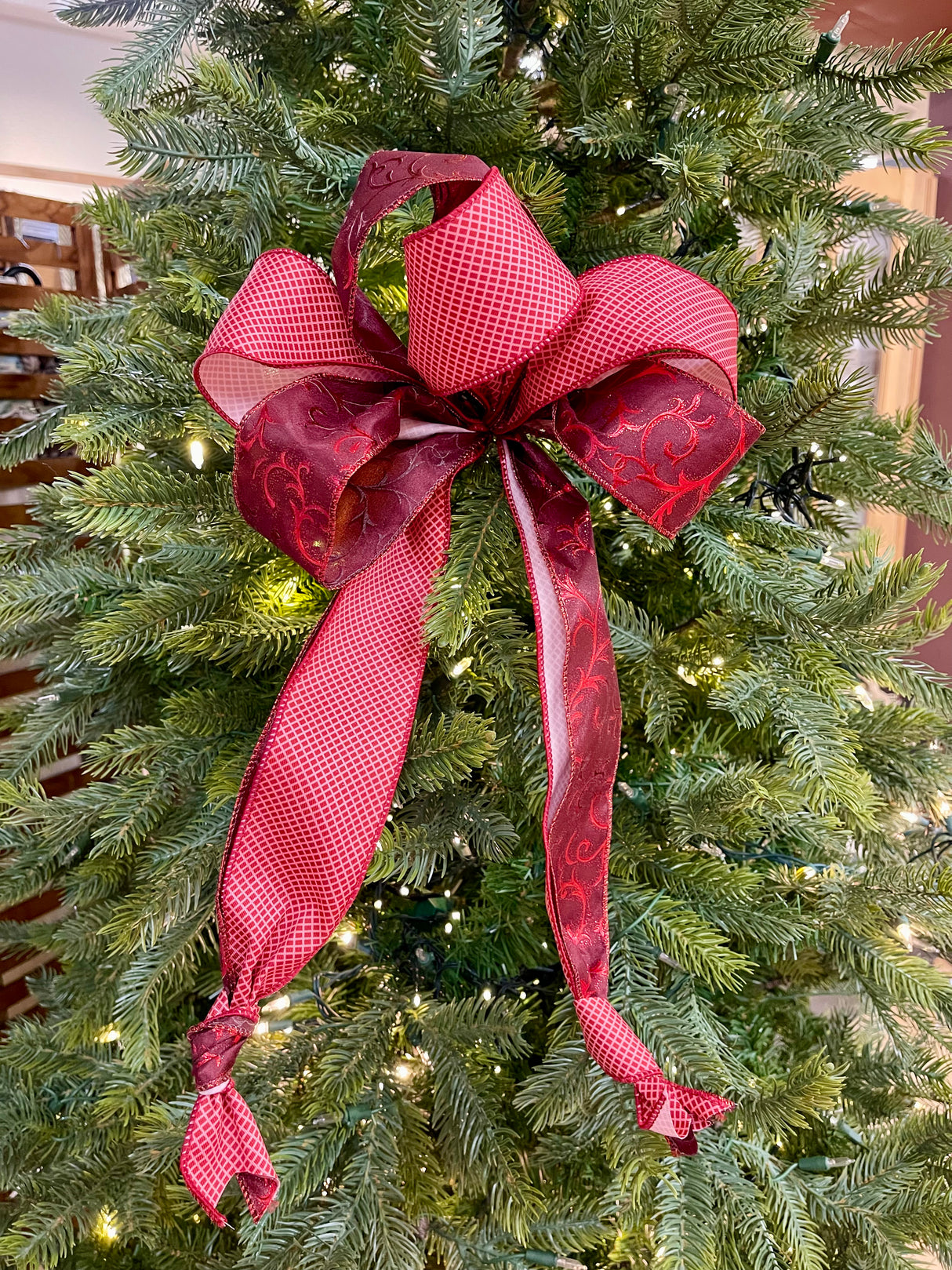 Burgundy and Red Bow