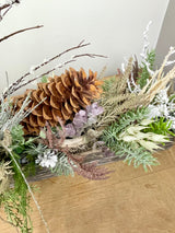 43" Rustic Pine Cones Barn Box- Pickup Only