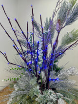 Blue Lighted Branch Set of 3