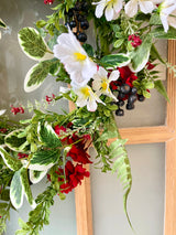 Mix Flower & Blueberry Wreath