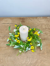 Mini Sunflower & Fern Candle Ring