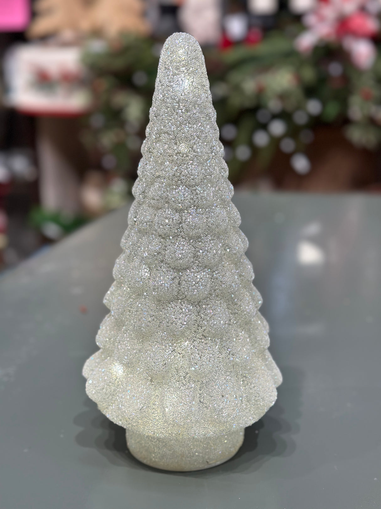 Opal Lighted Bead Glass Tree