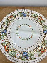 Butterfly Embroidered Circle Table Centerpiece