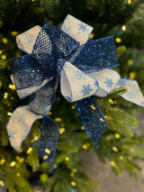 Blue Snowflake Bow