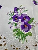 Pansy Embroidered Circle Table Centerpiece