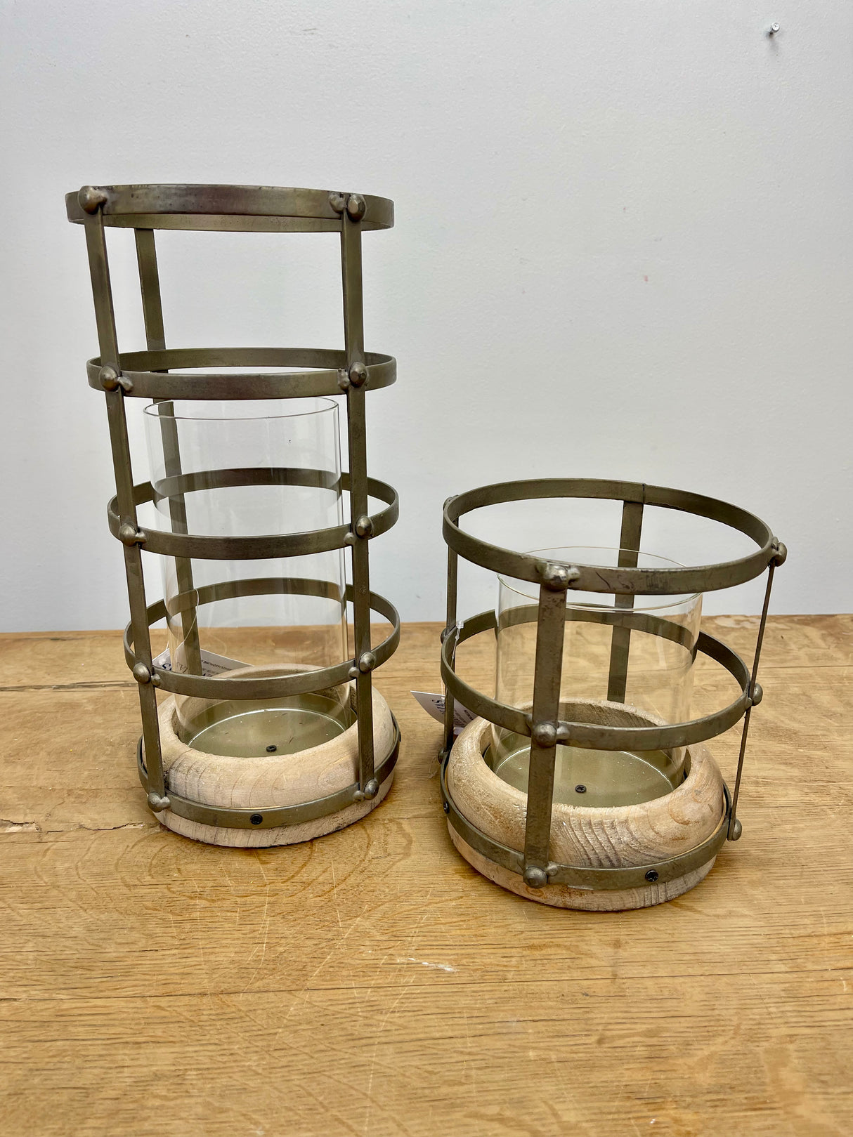 Antique Gold Riveted Cage Hurricanes