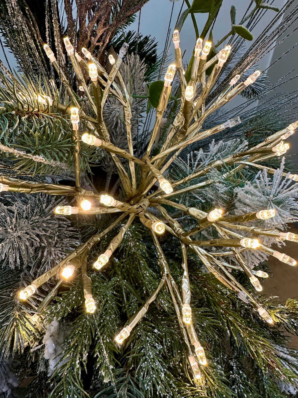 Outdoor 12" Matte Gold Shimmering Starburst