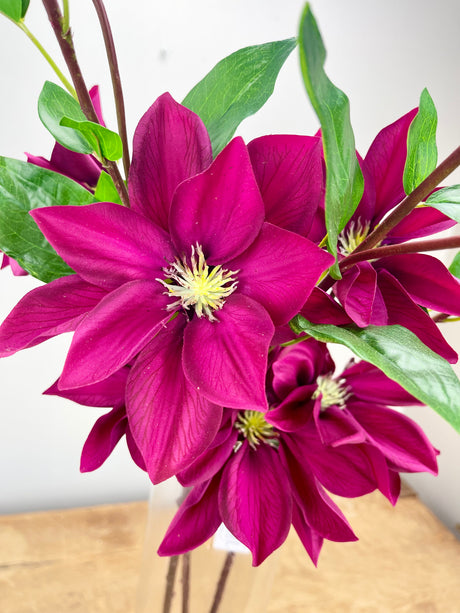 Red Real Touch Clematis Spray