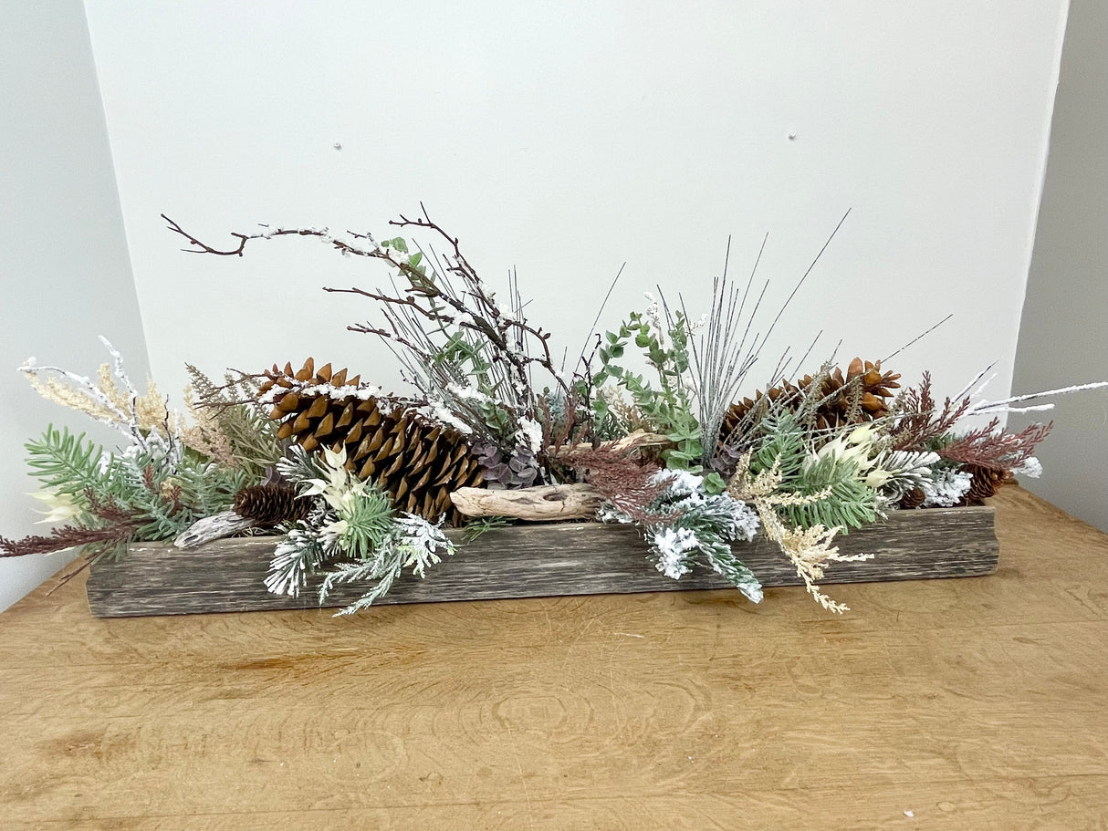 43" Rustic Pine Cones Barn Box- Pickup Only