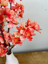 Coral Japanese Cherry Blossom Spray