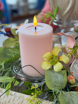Deluxe Light Pink LED Candle 3X4 Inch
