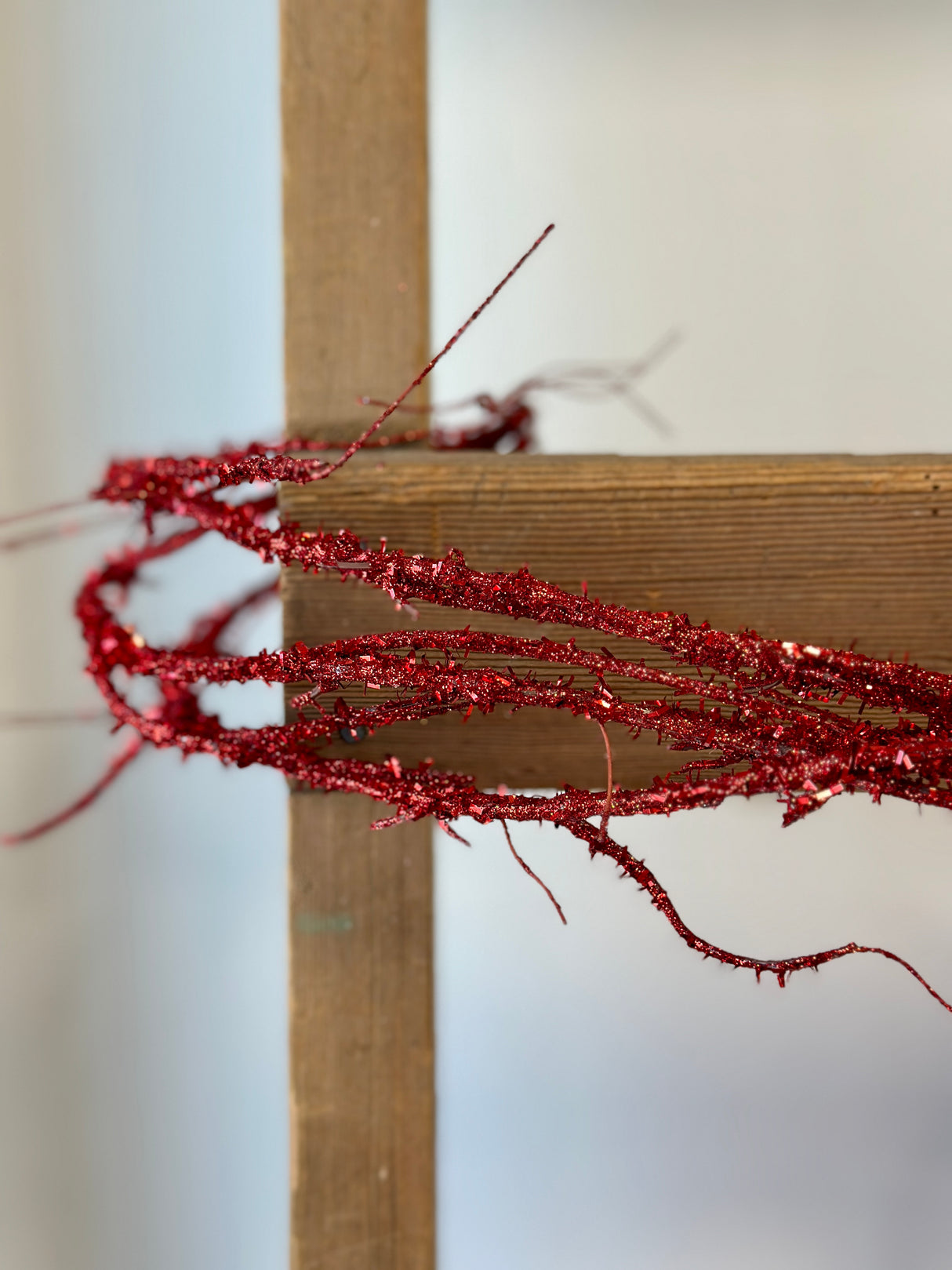 6' Red Glisten Twig Garland