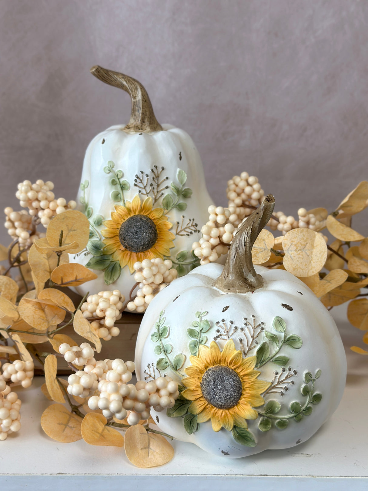 Resin Sunflower Pumpkin - 2 Sizes