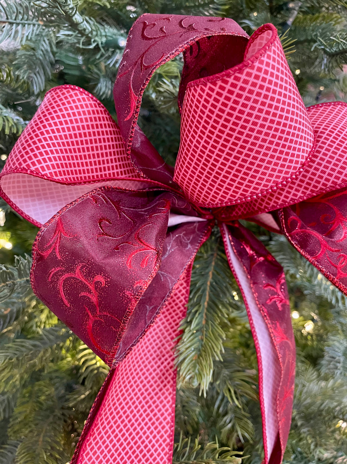 Burgundy and Red Bow