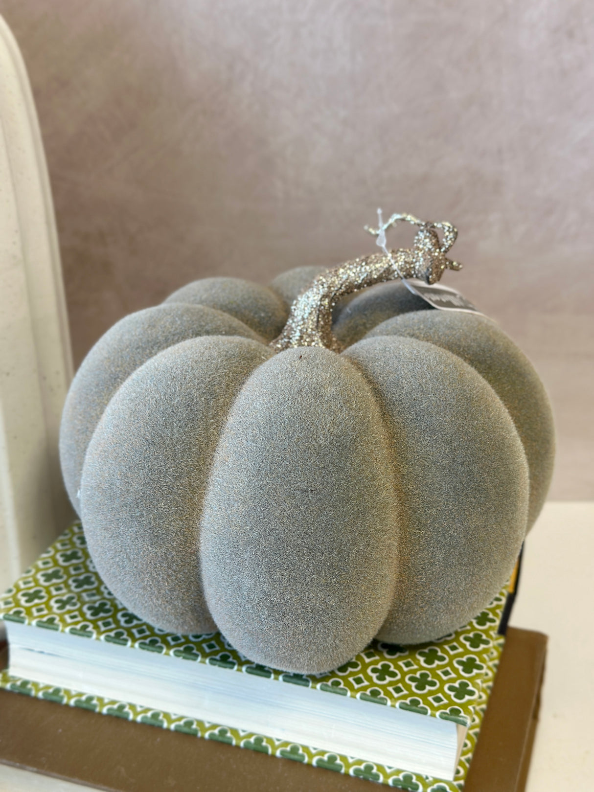 7.5" Crisp & Cool Taupe Pumpkin