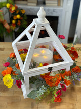 White Square Pyramid Lanterns- 2 Sizes
